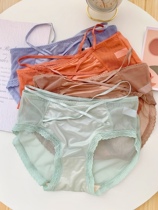 Six-to-waist sexy beauty belt lace lace mesh yarn breathable cotton crotch Lady Briefs Triangle