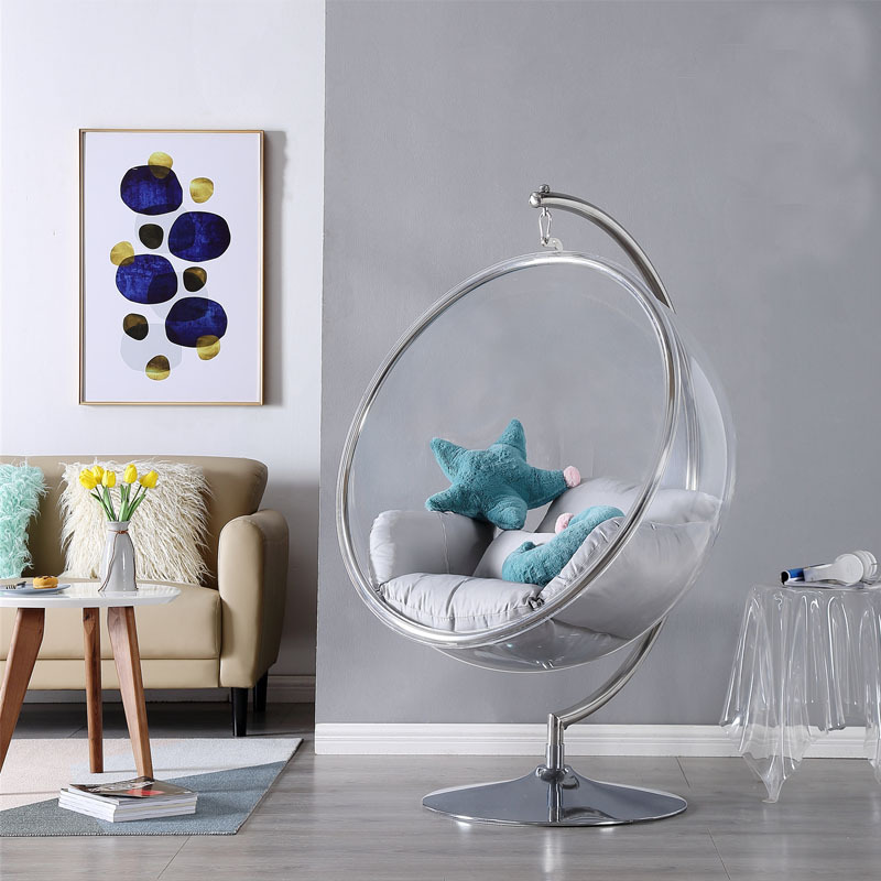 Hemispherical Space Indoor Swing Chair, Transparent Bubble Glass Ball Hanging Chair, Dormitory Hanging Basket, Home-Use Trendy Balcony Cradle Hemispherical Space Indoor Swing Chair, Transparent Bubble Glass Ball Hanging Chair, Dormitory Hanging Basket, Home-Use Trendy Balcony Cradle