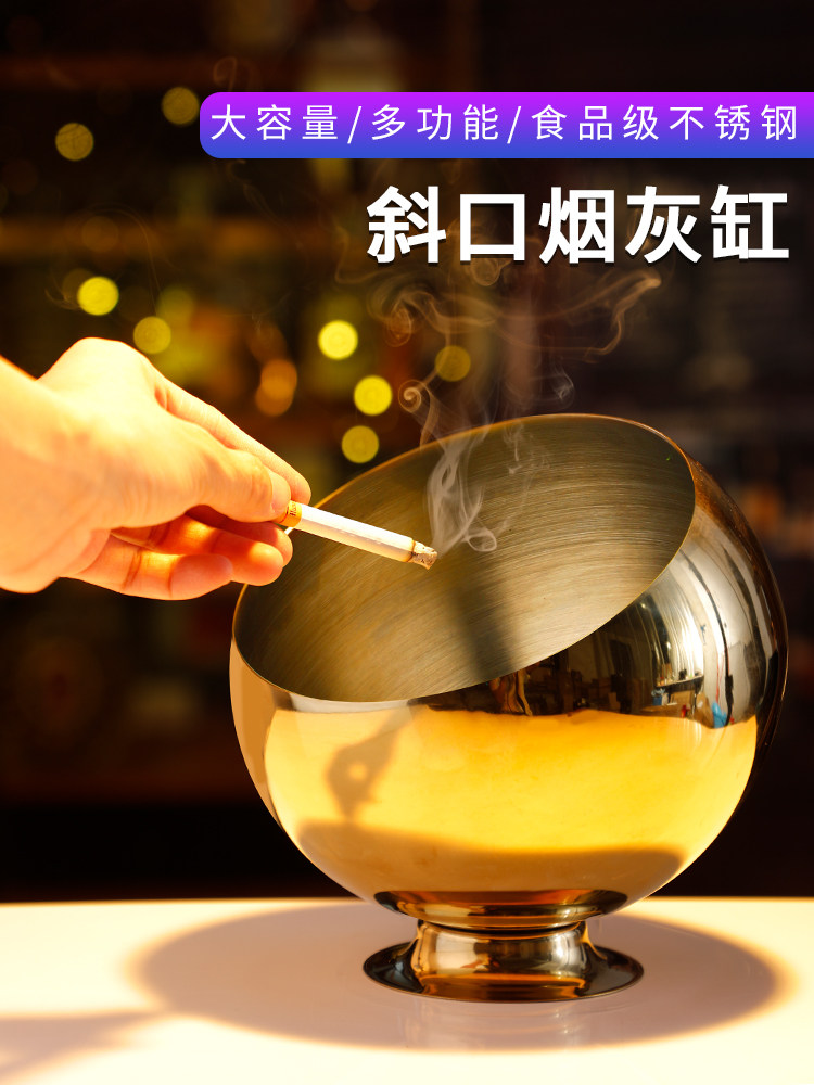 Creative stainless steel desktop trash can Office coffee table countertop peel storage bucket cigarette cup Bar KTV ashtray