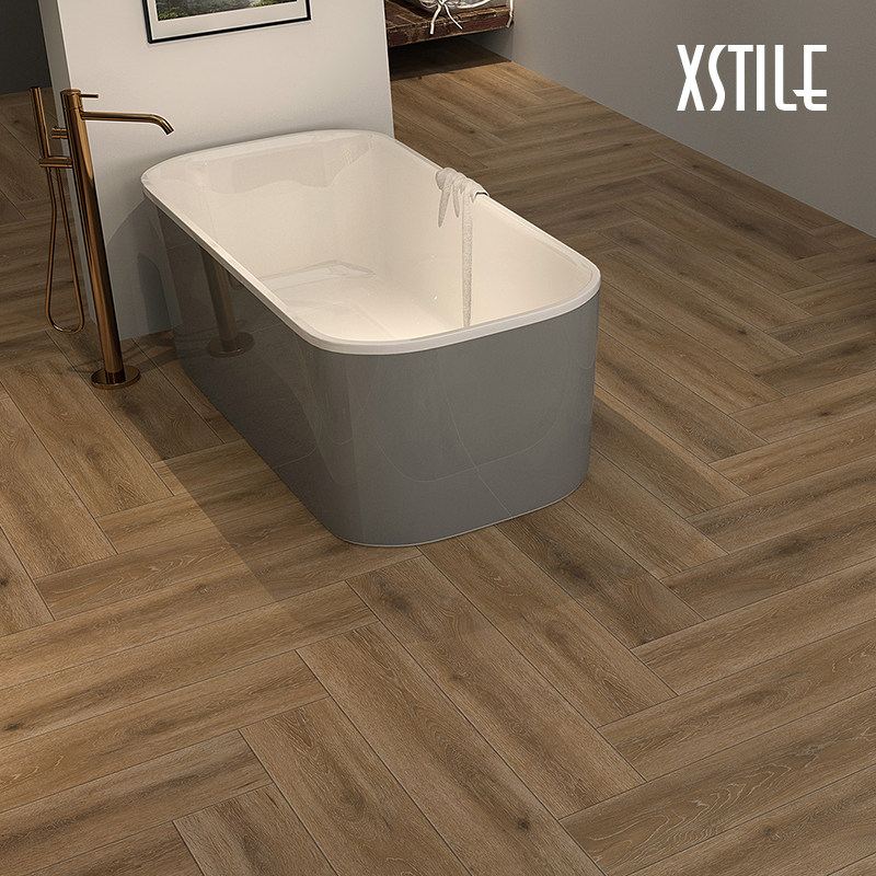 Full porcelain straight edge imitation wood floor tile balcony bedroom imitation wood floor tiles wood grain brick 200 x 1000 light and luxurious floor tiles