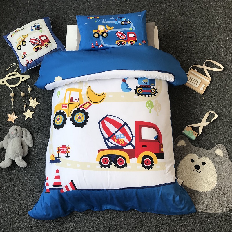 Long-staple cotton kindergarten quilt cotton three-piece set pure cotton children's cartoon quilt cover 60 pieces boy car dinosaur