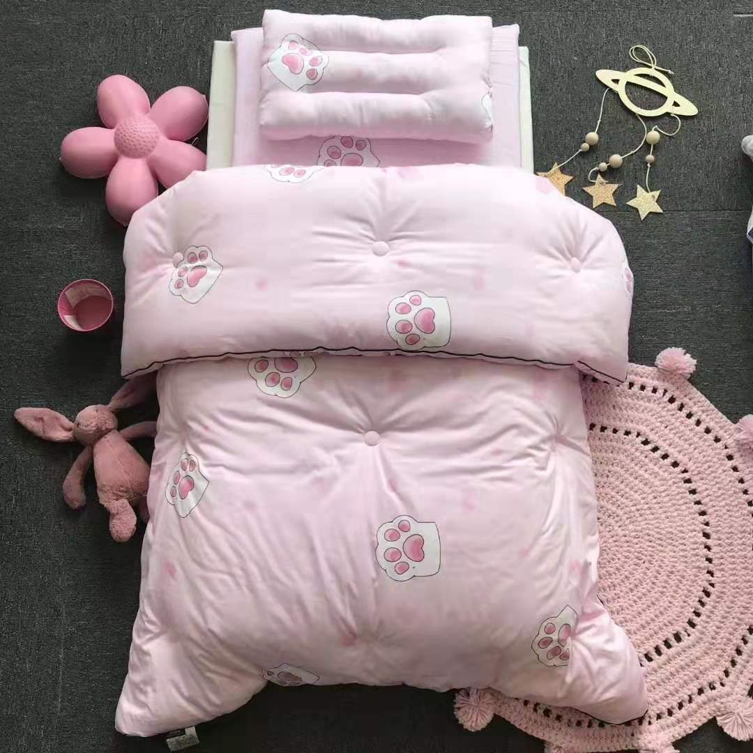 Kindergarten quilt core pad core mattress pillow core three-piece set children boys and girls 60*120 cotton core quilt 60*135