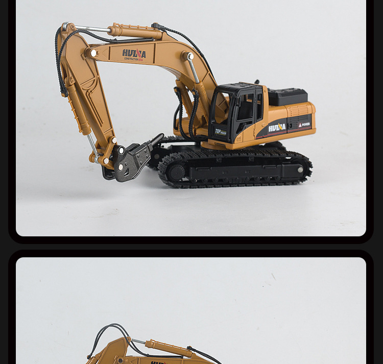 Huiner kỹ thuật hợp kim xe tĩnh mô hình 1:50 máy xúc dump xe tải phá hủy máy đồ chơi mô hình xe mô hình siêu xe