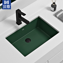 Color Black Stage Tub Wash face wash basin Rectangular Ceramic Wash single Home toilet Embedded face basin