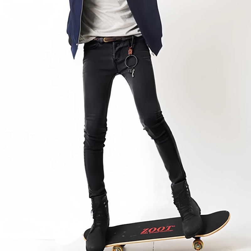 Men's High-Elasticity Versatile Slim-Fit Jeans, Stylish Korean-Style Skinny Pants, Men's Stylish Pencil Pants