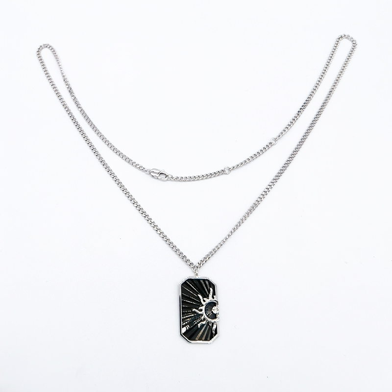 Platinum pt950 Necklace Couple Paired With Sun Pendant Black Gold Adjustable Boss Necklace Customised Eqin Jewels