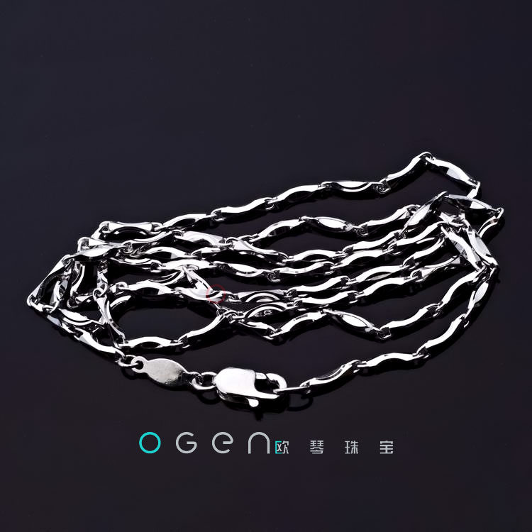Platinum white gold necklace handmade fashion PT950 Ingot fish hook buckle necklace 5-18 grams ogen jewelry