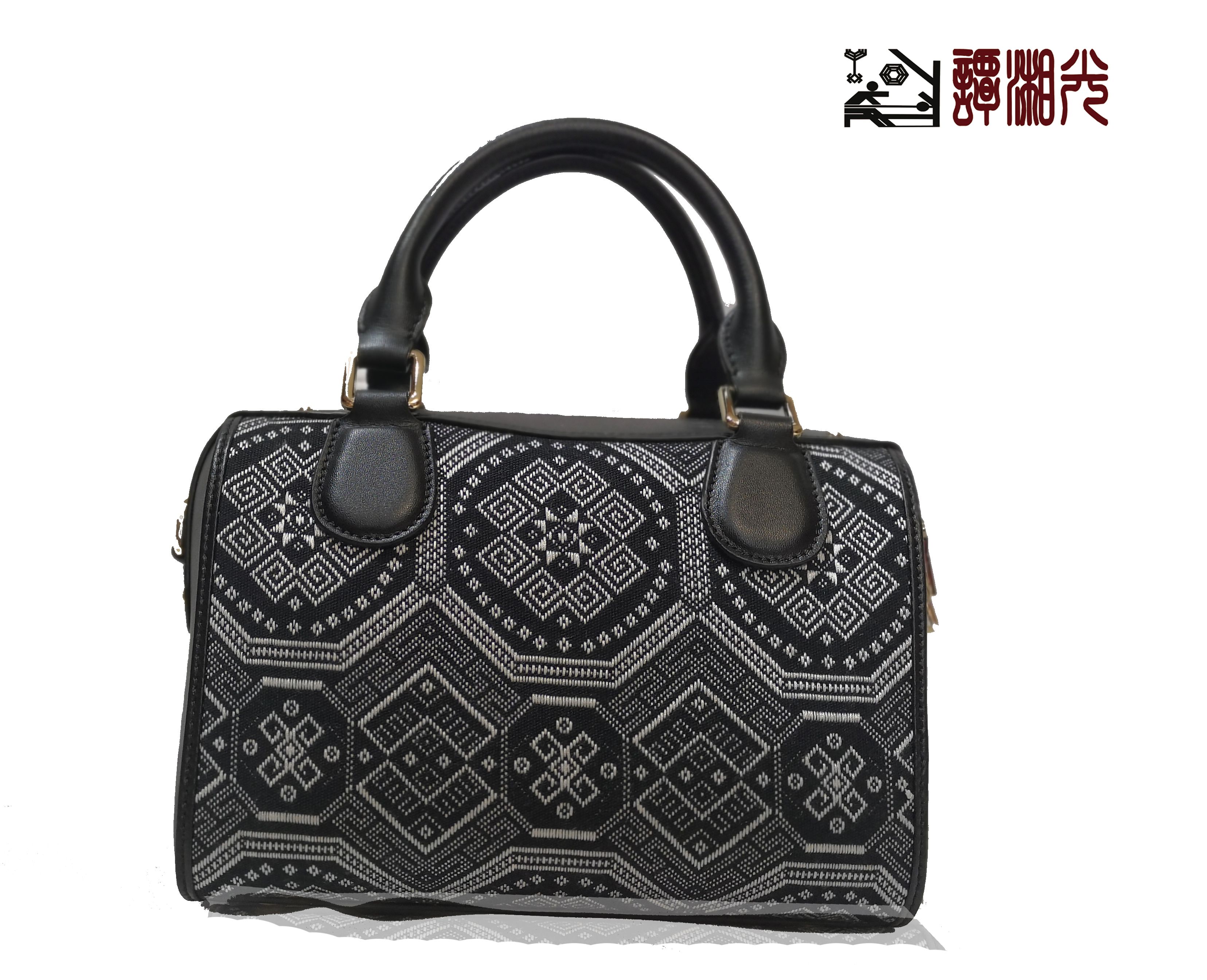 Non-emblered folk characteristics python Dragon Thread Handbag Classic Black white matching with Xiang Light Velocade Original Design-Taobao