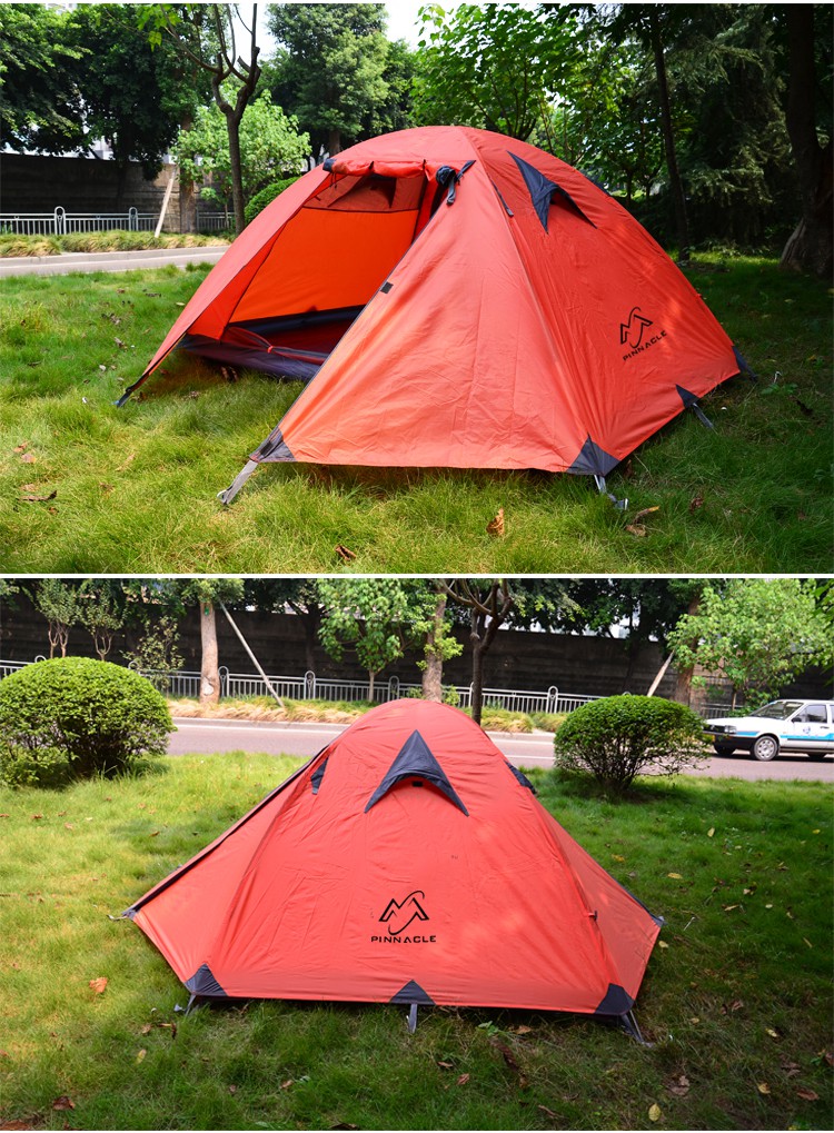 Wholesale PINNACLE outdoor 2-person 3-person double-layer double-door camping aluminum pole tent rainproof 3000mm