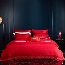 Dreamt Home Textile Intense Love Affair 6 pieces 2021 New pint pure cotton jacquard embroidered lace sheet Wedding Quilt