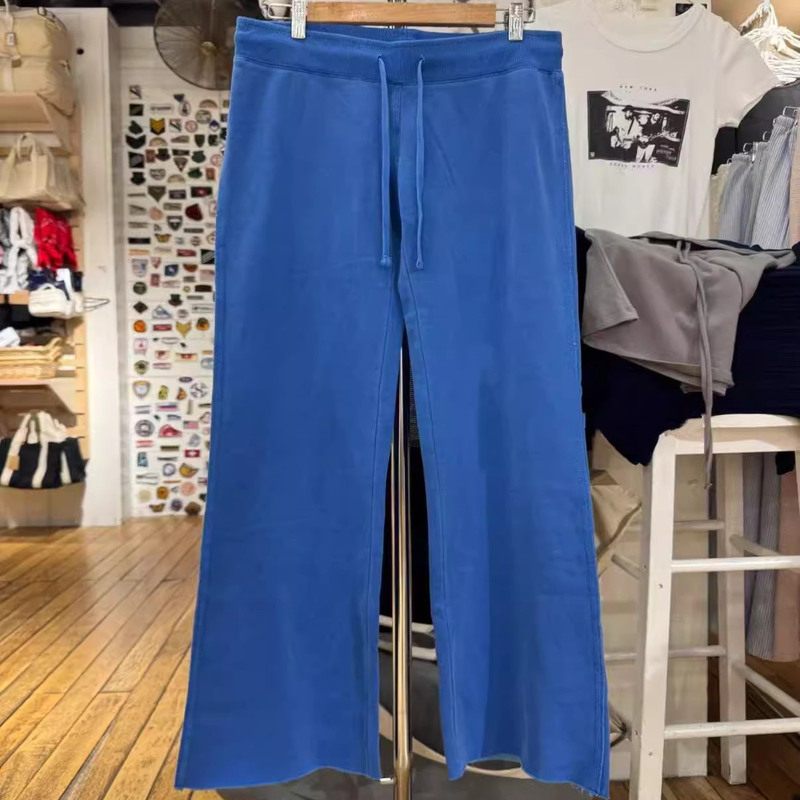 Bm Royal Blue Lace-Up Frayed Straight-Leg Pants, Bm Klein Blue High-Waisted Slimming Leg-Lengthening Casual Pants for Women