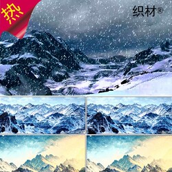 Beautiful Snow-Capped Mountains, Climbing Snow-Covered Mountains, Crossing Grasslands, Recitation of the Long March Poetry of the Red Army, Snowfall, Led Background, High-Definition Video Footage