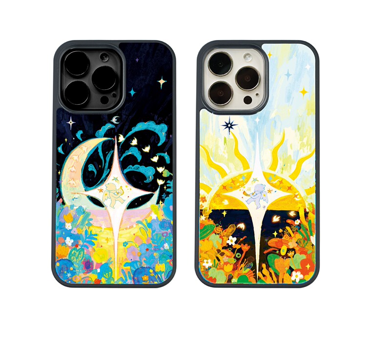New Artsy Sun And Moon Painted Illustration 15, 14, 13, 12, 11 iPhone Case