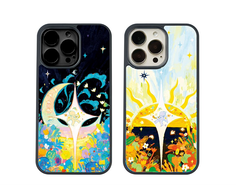 New Artsy Sun And Moon Painted Illustration 15, 14, 13, 12, 11 iPhone Case