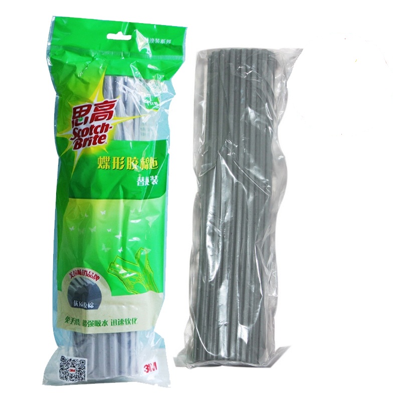 3M rubber cotton head Sgo home mop head W3 W4 replacement butterfly half fold PVA absorbent mop sponge head