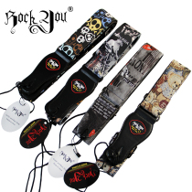 New ROCKYOU bass guitar strap electric guitar folk guitar with leather head