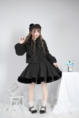 taobao agent [Semotaro] Original Mianmian small gloves cute soft rabbit hair puff skirt SK