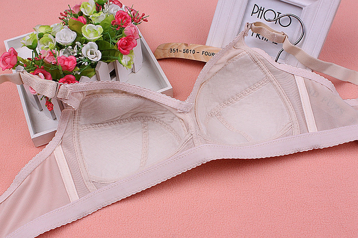 Xia Chao loại điều chỉnh mỏng áo ngực phụ nữ thoải mái thoáng khí đồ lót kích thước lớn không có vòng thép mà không có hỗ trợ tập hợp áo ngực quần áo nữ