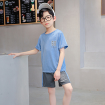 Boys quick drying summer short sleeves thin sweat absorbing childrens clothes childrens summer shorts middle childrens sportswear set