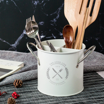 Powder Yan Nordic wind ins chopsticks bucket kitchen storage chopsticks tube with drain hole tool bucket knife and fork can rust and corrosion resistance