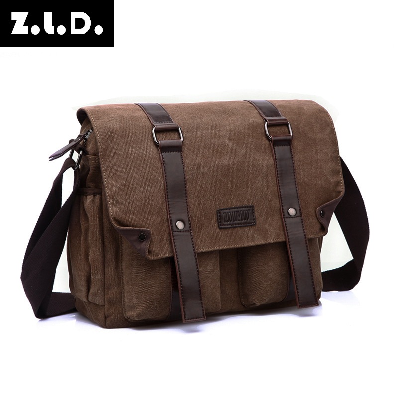 2019 Japan and South Korea autumn and winter men's and women's messenger bag shoulder bag flip simple fashion canvas casual men's bag with side pockets