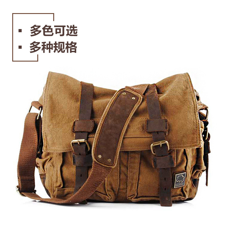 Seven-color cotton European and American retro men's canvas bag shoulder bag messenger bag men's business travel casual computer school bag men's bag