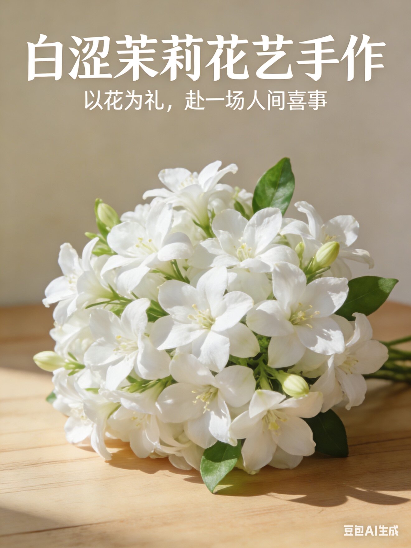 白涩茉莉花艺手作