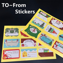 TO FROM Christmas Stickers Label Christmas biscuit bag closure sticker TO write