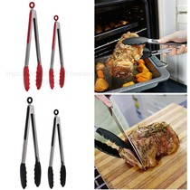 Kitchen Cooking Food Tongs Locking Clip stainless steel silicone Food Clip