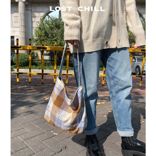 Демисезонная сумка на одно плечо, сумка подмышку на одно плечо, тканевый мешок, скандинавский стиль