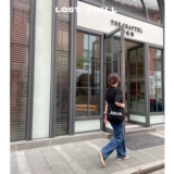 Минималистичный шоппер с буквами, вместительный и большой ремешок для сумки, универсальная сумка на одно плечо, в корейском стиле