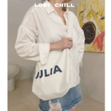 Минималистичный шоппер с буквами, вместительный и большой ремешок для сумки, универсальная сумка на одно плечо, в корейском стиле