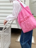 Lost Cold-Корейская нишевая розово-розовая холщовая сумка с буквами, сумка через плечо для обеденного стола, многоразовая сумка через плечо