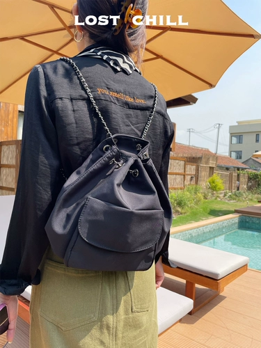 Демисезонная брендовая ретро цепь, рюкзак, сумка, на шнурках