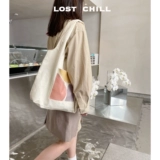 Потерянный охлаждение ниша моранди цветовой блок Canvas Bag Сумка мешка с большой способностью искусство литературная сумка для плеча