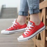 Giày converse giày nữ tất cả các ngôi sao cổ điển màu đỏ cặp đôi sinh viên giày vải thấp Giày giản dị 101007 - Plimsolls giày sport