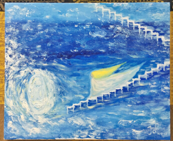 (Dream Back) Bufaced Oil Painting Tranquility Original Hand Painting 50 * 60