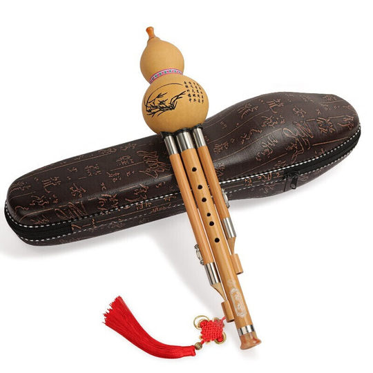 Flauta de cucurbitáceas de tres notas en clave C para principiantes y doble cobre blanco para tocar profesionalmente instrumentos de viento nacionales