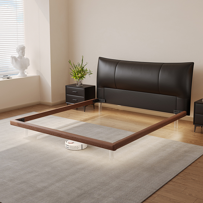 Vintage-Style Smart Mattress Electric Bed Frame, Water Bed, Adjustable Zero-Gravity Genuine Leather Soft Bed