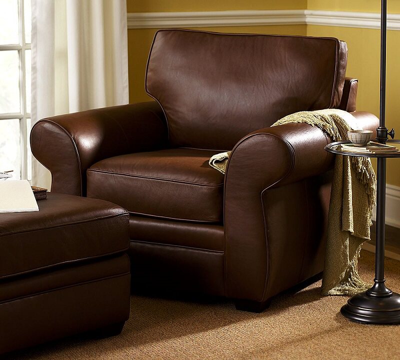 Прямоугольный диван, подставка для ног, в американском стиле 