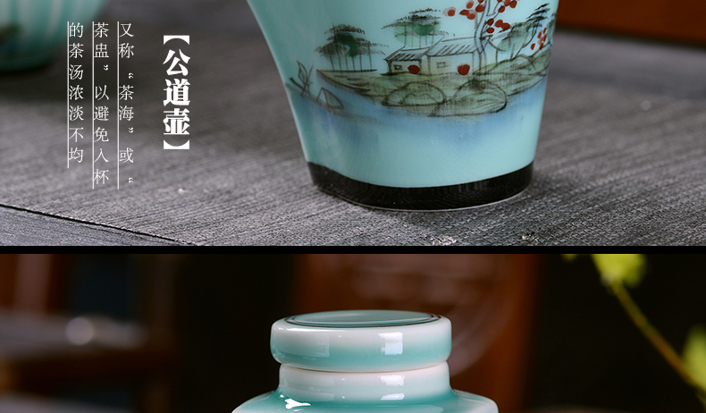 Jingdezhen ceramic kung fu tea set all hand - made tea sets tea taking of a complete set of home office gift teapot teacup