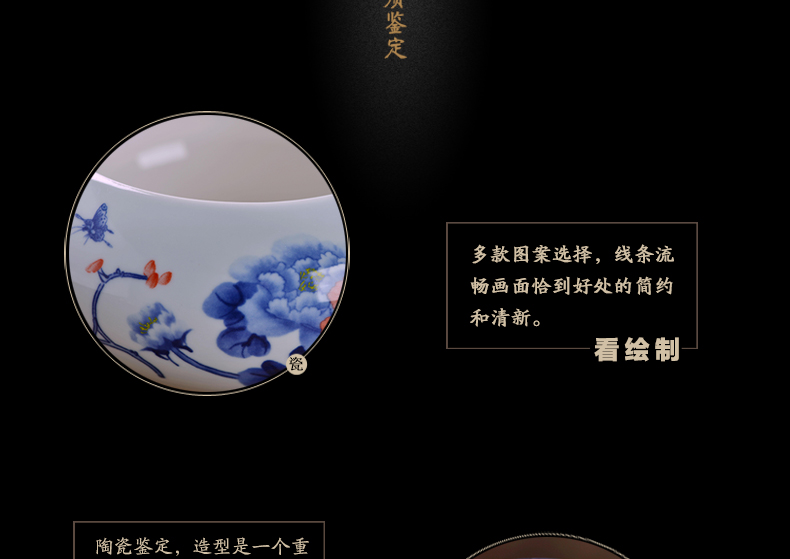 Jingdezhen ceramic large ashtray office home sitting room creative practical tea to wash to the writing brush washer of blue and white porcelain ashtrays