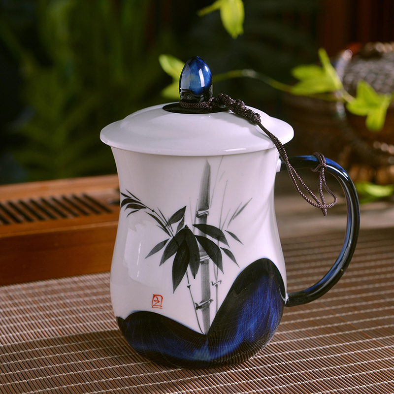 A complete set of jingdezhen ceramic kung fu tea set office household hand - made celadon teacup receives gifts the teapot