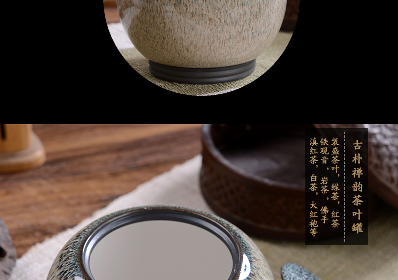 Large household storage tanks in jingdezhen up caddy fixings ceramic seal box of pu - erh tea, green tea caddy fixings