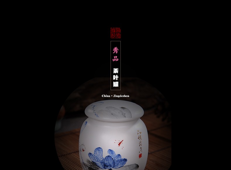 Caddy fixings jingdezhen ceramics with cover seal pot small storage POTS portable storage tea pot tea Caddy fixings and POTS