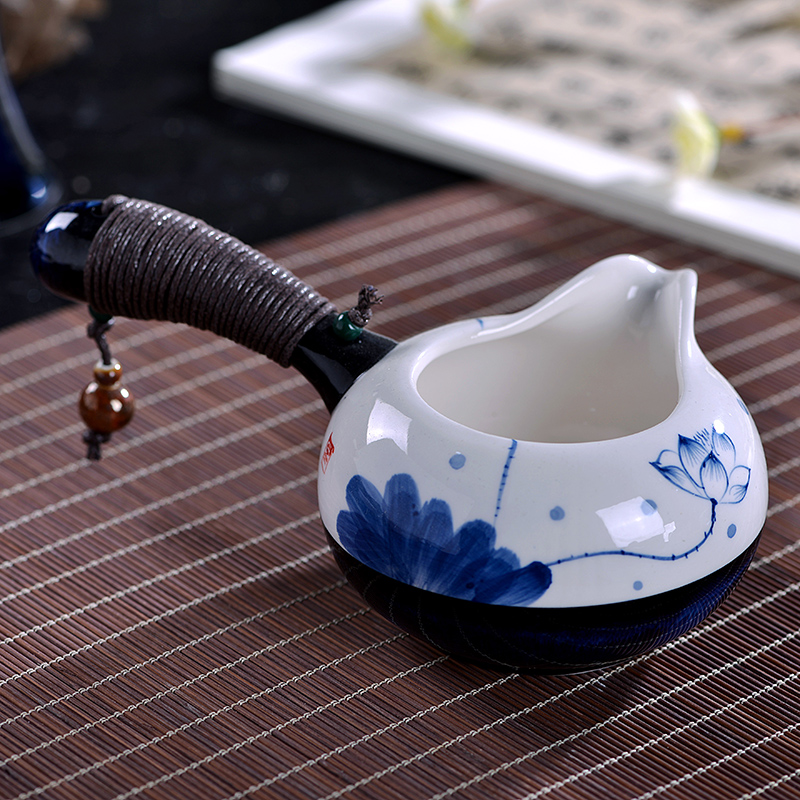 Jingdezhen hand - made kung fu tea set suit household ceramics up tea set a complete set of contracted teapot teacup gift boxes