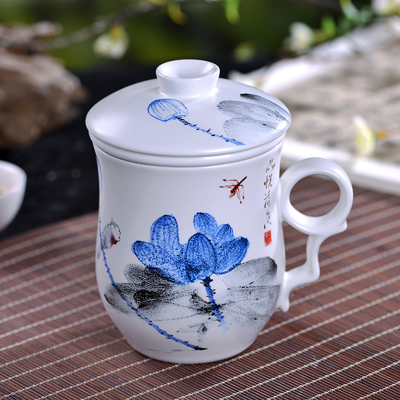 A complete set of jingdezhen ceramics tea suit household kung fu tea cups GaiWanCha wash the tea gift box