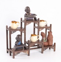 Chicken wing wood small Bogu rack Tea set rack Storage rack Teapot rack decoration rack Display rack Solid wood desktop Dobao pavilion