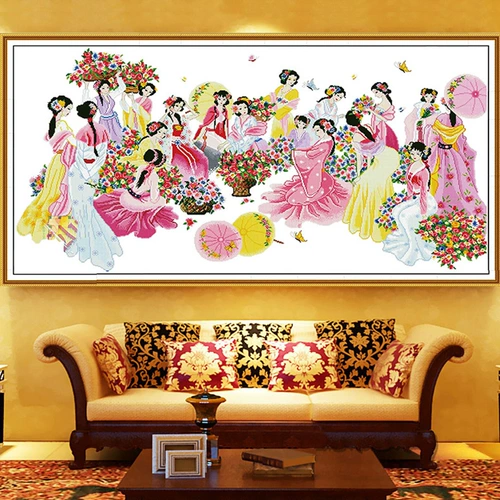 2024 Новая вышивка ниточной вышивки поперечная вышивка процветающего цветочного моря.