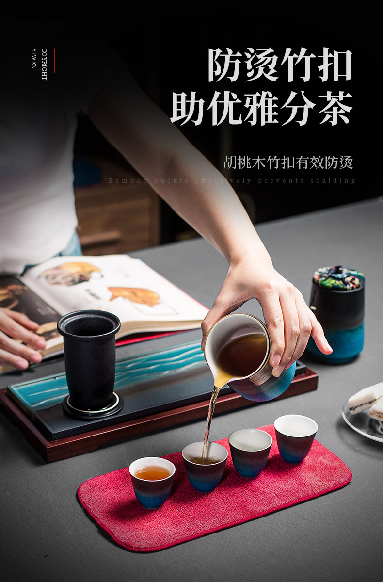 Evan ceramic tea set household small sets of kung fu tea set Japanese contracted dry tea caddy fixings plate easily